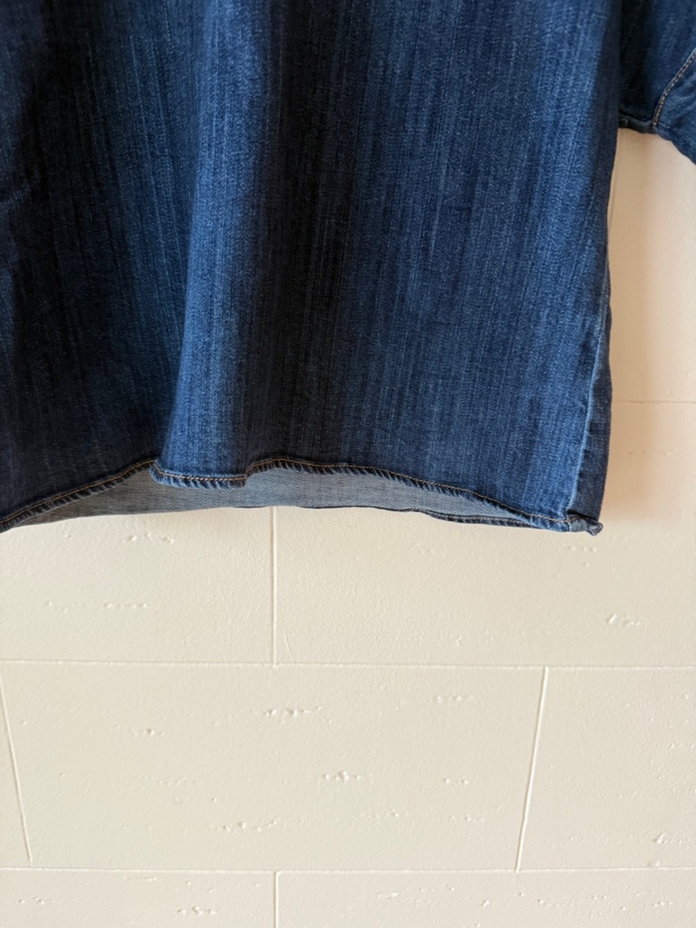 Current/Elliott | Denim Short Sleeve Top Minimal Capsule | Large - Picture 4 of 9